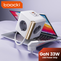 Toocki C27/28A 33W GaN Power Strip EU/KR 7 in 1 USB C Port 4000W 4AC Outlet Desktop Charging Station 1.5M Cable for Phone Tablet