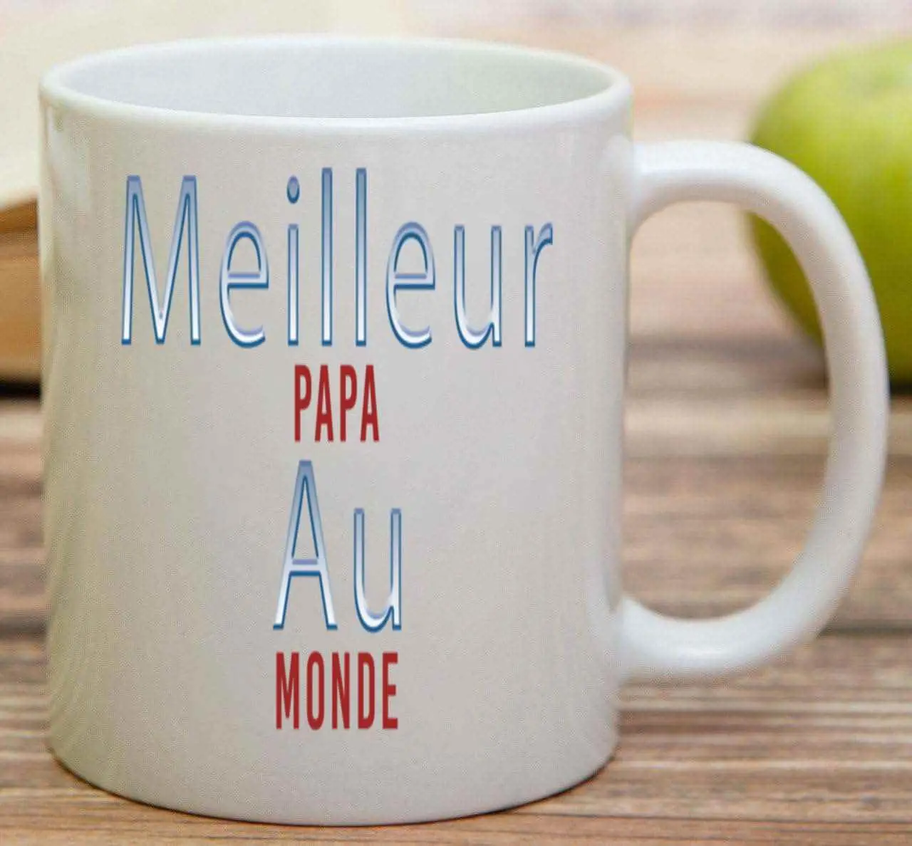 Humorous Gift Idea Translation: World's Dad - French Quote Gift for Father - Grey Unisex Sweat - 11 Oz White Ceramic Coffee