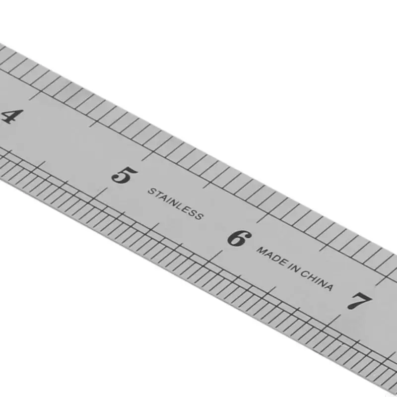 

C90A 30CM 12"Steel Stainless Pocket Metric Metal Ruler Measurement Double Sided