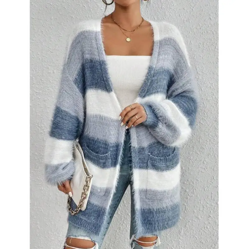 Nowa długa dzianinowa narzutka P 499 z odkrytymi ramionami, rozpinana z przodu, dla kobiet, Ci Walk Coolmax Fiber Nine Sve Collar