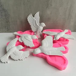 Hummingbird Silicone Mold Swallow Bird Cake Flip Sugar Mould 3d Bird Wall Hanging Decoration Home Ornament Moulds