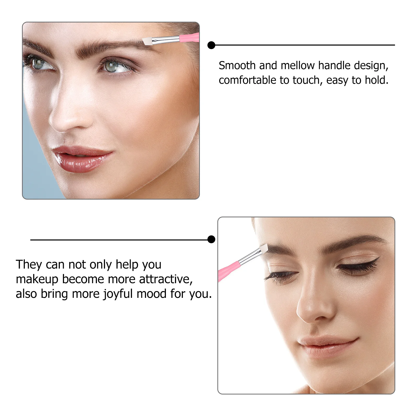 6Pcs 실리콘 눈썹 브러쉬 립스틱 아이 라이너 브로우 파우더 휴대용 액세서리를위한 다용도 메이크업 도구