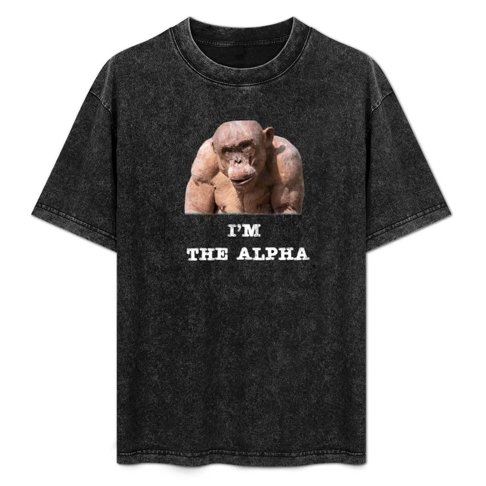 

Jambo The Hairless Chimp I'm The Alpha (White Text) T-Shirt vintage anime figures t shirt men 100℅ cotton