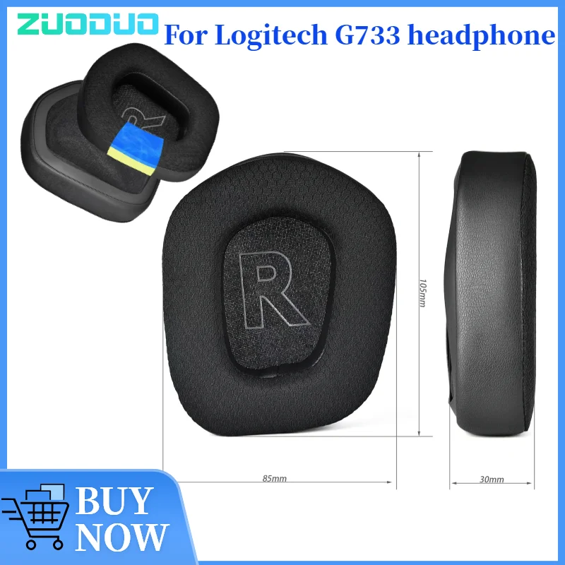 

ZUODUO Replacement Mesh / Ice gel / Leather Ear Pads for Logitech G733 Gaming Headphones