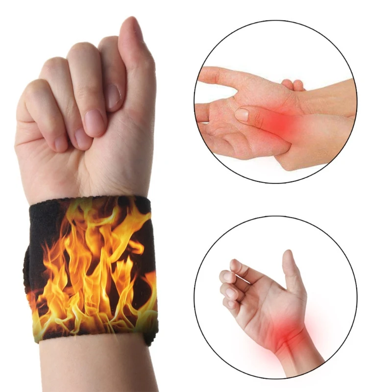 Magnetic Therapy Self-Heating Wrist Support Brace Wrap Heated Hand Warmer Compression Pain Relief Wristband Belt