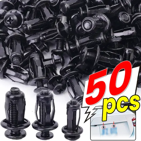 5-50개 꽃잎 모양 리벳 너트 나사 볼트 키트 확장 탄소강 리벳 너트 번호판 고정 클램프 잠금 너트 자동차 액세서리