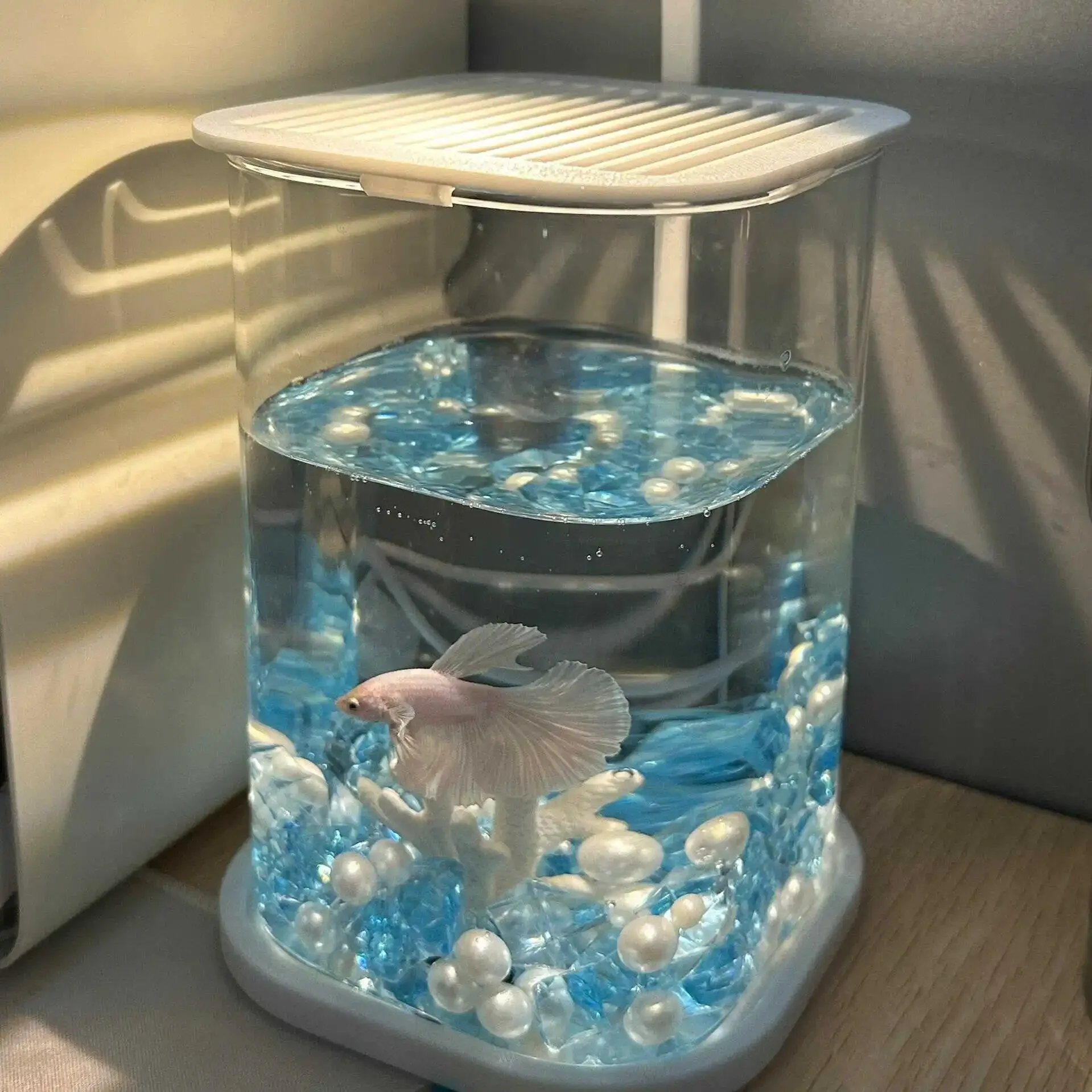 Spezielles Aquarium zur Bekämpfung von Fischen Neues Büro Desktop kleines Aquarium für den Hausgebrauch