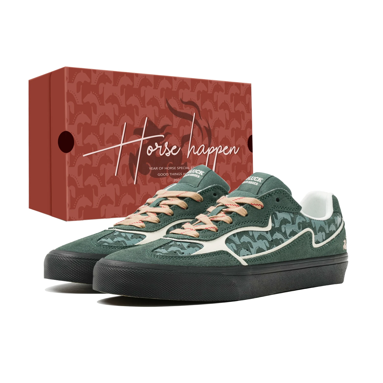 

Goluck Horse Year Limit edition Walking Shoe Suede Sneakers Men's Women's Skateboard shoes comfy durability cushioning trainers