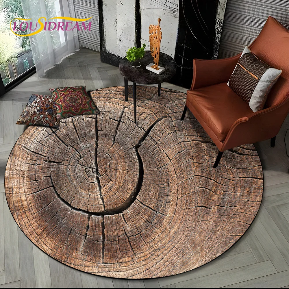 Latest 3D Color Wood Grain Lines Round Area Rug,Carpet Rug for Living Room Bedroom Sofa Child Playroom Decor,pet Non-slip Gift