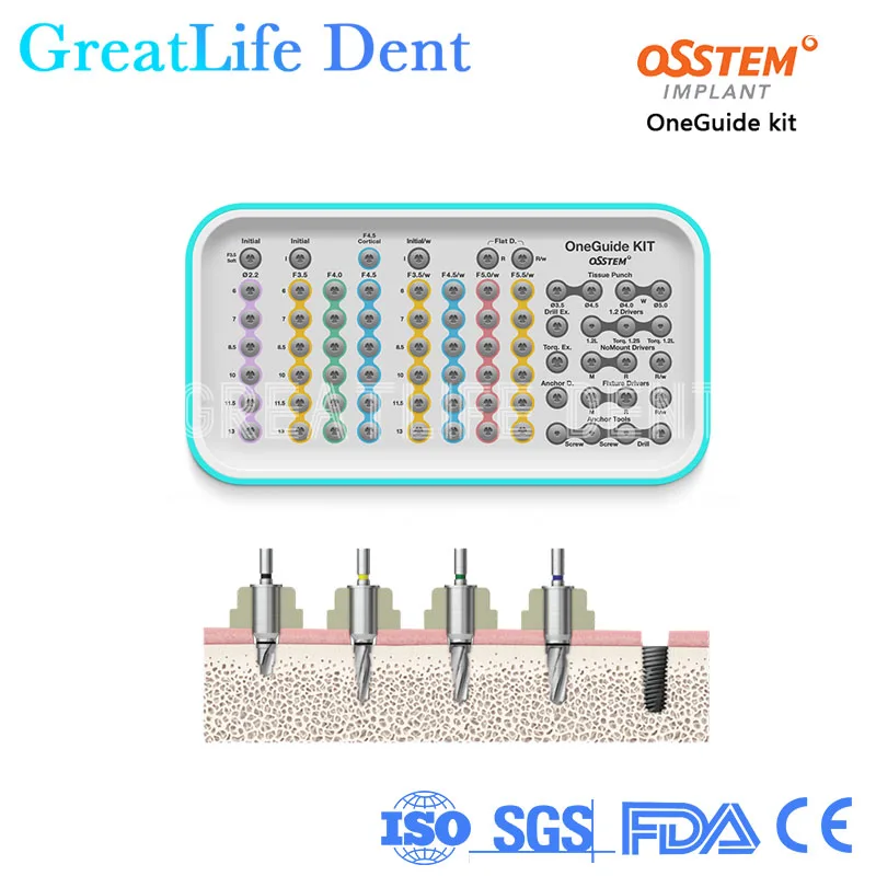 

GreatLife Osstem Surgery Kits Water Pressure Lifting Instrument Dental Oral Surgery Kit Osstem One Guide Kit