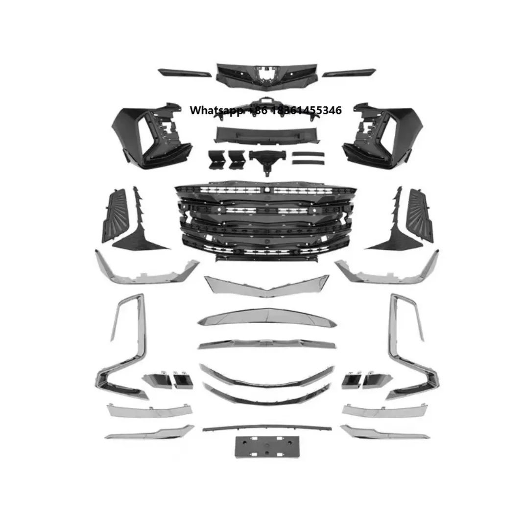 for Alphard 2019-On Anh30 Facelift Body Kit to Alphard Century Hawk Black Chrome Electroplating Grill Kits