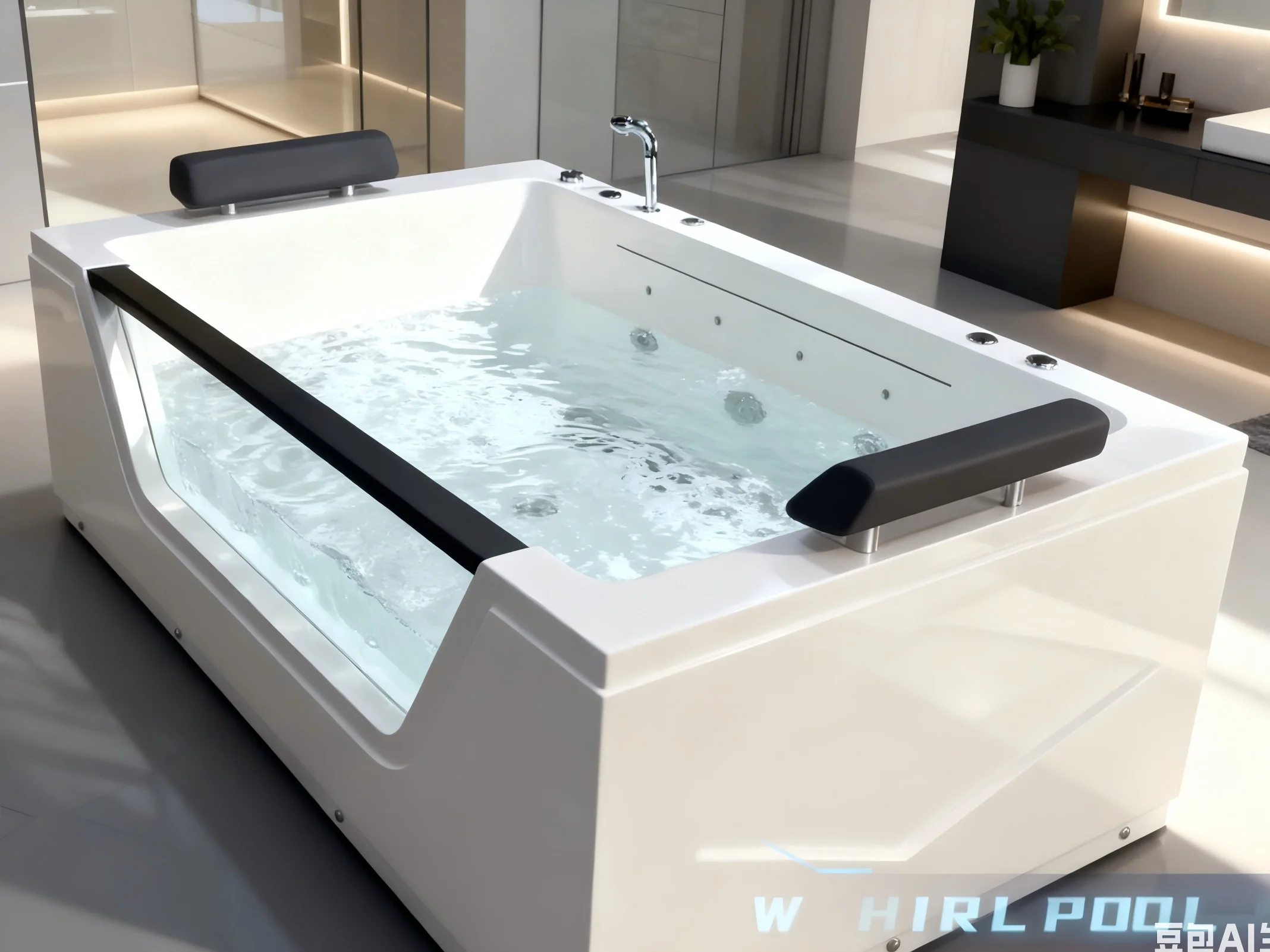 Modern Acrylic Indoor Spa Bath With 10 Jets And Massage Function, Suitable For Hotel And Bathroom Use