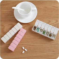 7Grid Slot Storage Organizer Container Case Pill Splitters Portable Refillable Bottles Household Small Pill Box Week Storage Box