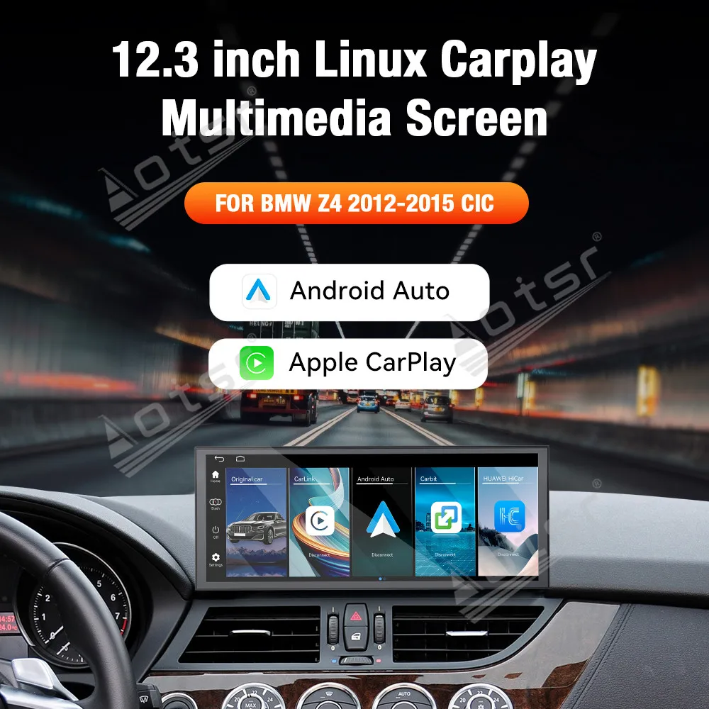 Linux HD Touch Screen Car Media Wireless Carplay GPS Navi Replacement Kit 12.3 Inch For BMW Z4 2012-2015 CIC Stereo Head Unit