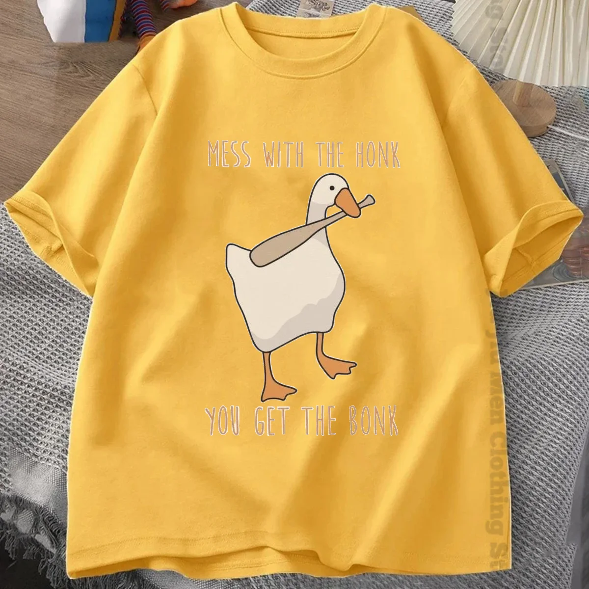 Summer Fashion Men TShirts Funny Untitled Goose Game Tops Men Women Cotton Loose Tee Mess With The Honk You Get The Bonk T-shirt