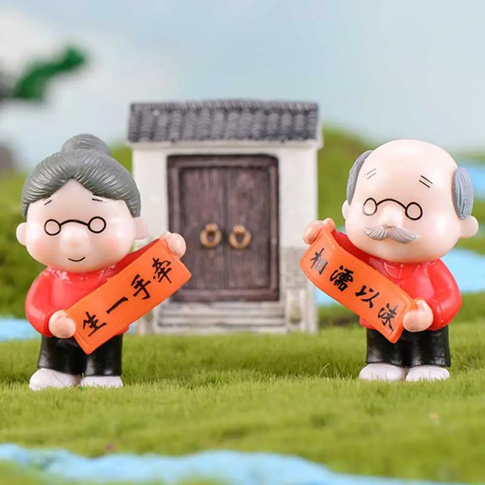2/3Pc Micro Landscape Sweety Lovers Grandpa Couple Grandma Ornaments Miniatures Christmas Decoration Fairy Garden Figurines