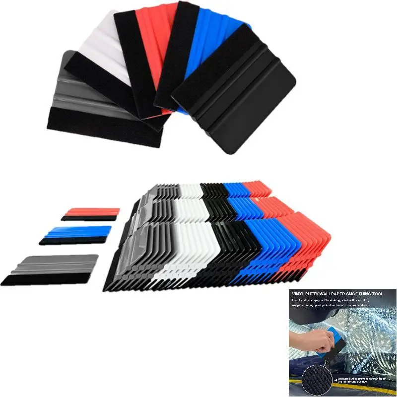 Vinyl Wrapping Squeegee 4 Inch Felt Fabric Scraper Professional Tool For Car Sticker Window Tinting Film Installation