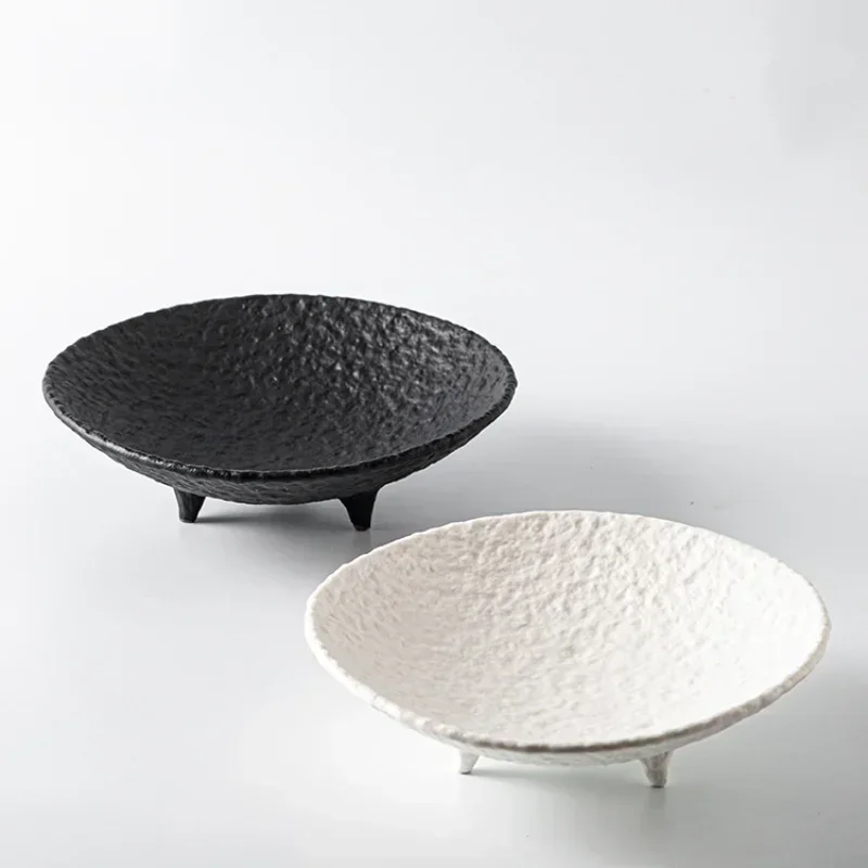 Tea tray, high-legged snack , ceramic snack bowl, creative western food , fruit tray, hotel tableware
