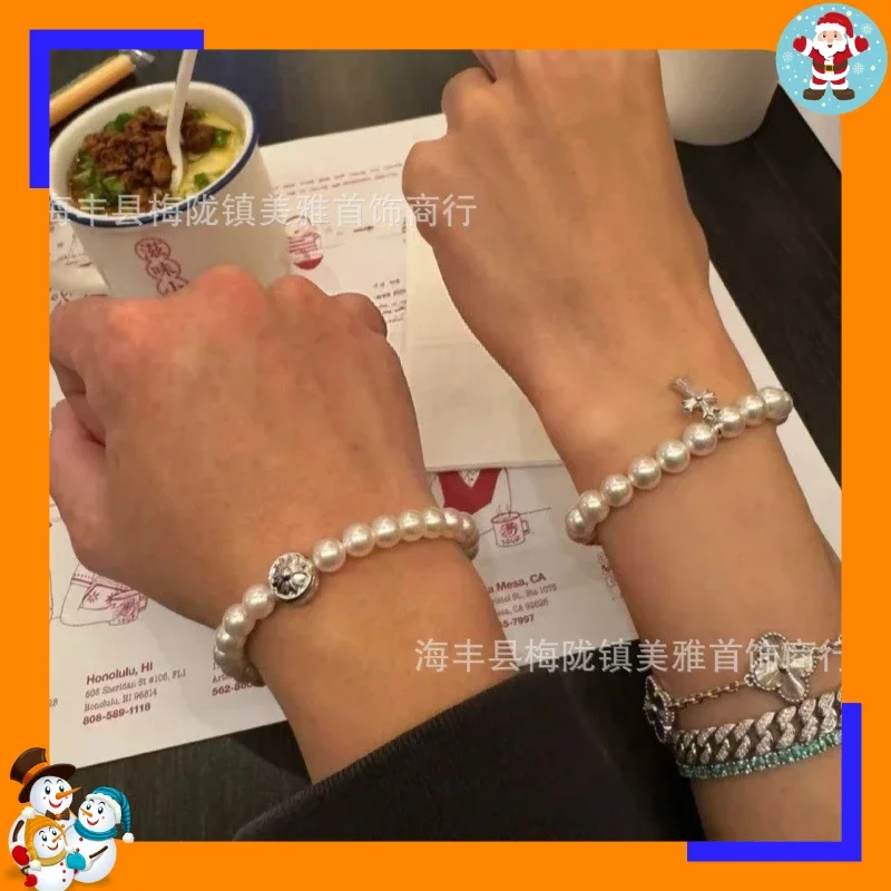 New New  Joint Pearl Bracelet Women's Cold Wind High-end Ring Fashion Personality