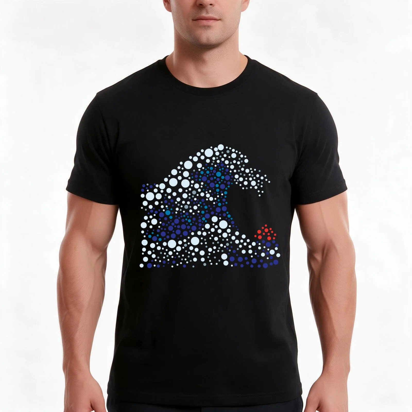 Get excited with this abstract wave from Kanagawa T-Shirt, Summer Casual Cotton Tee, Oversized Streetwear Tops, Unisex Men Women