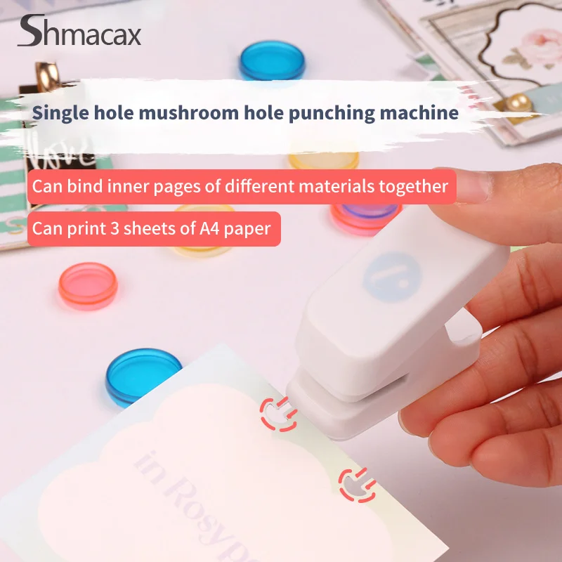 Você pode obter excelente Single-Hole Cogumelo Buckle T-Hole Hand Book, Multi-Hole Punching Machine, papelaria criativa