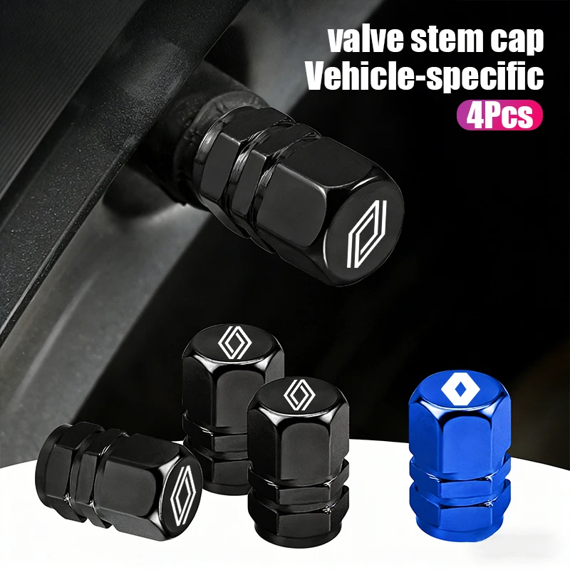 4 Uds. Tapas de válvula para neumáticos de coche, accesorios a prueba de polvo para Renault Clio Sandero Captur Megane R5 4 E-tech Scenic Austral