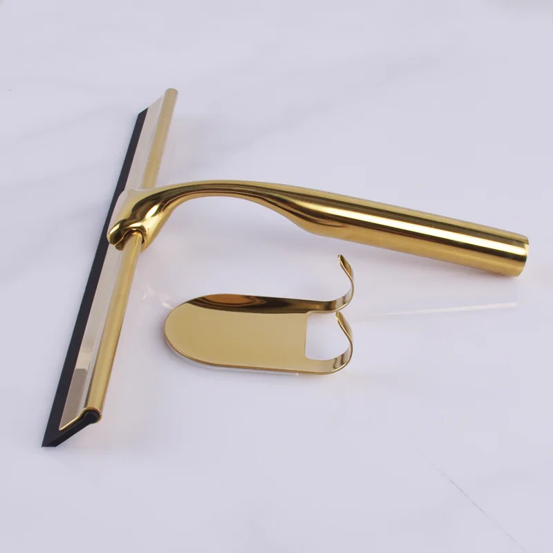 Shower Squeegee Bathroom Mirror Gold Glass Window Wiper Household Stainless Steel Cleaning For Kitchen Floor Silicone Scraper