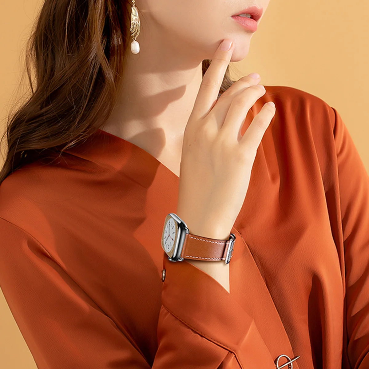 Leather Band For Apple Watch Strap 45mm 45mm 40mm 41mm 38mm 42 Single Tour Bracelet Correa iWatch Series 3 6 SE 7 8 9 ultra 49mm