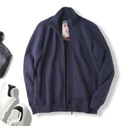 Hoodie men's winter cotton fleece thickened vertical collar loose jacket casual sports jacket hooded cardigan