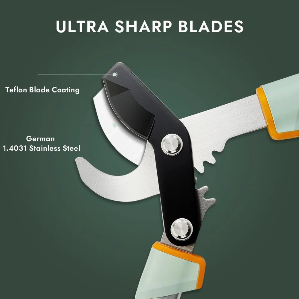 Loppers para aparar árvores, cortador de galhos, podador de árvores resistente, resistente à ferrugem, lâmina de aço afiada, aparador de membros de árvores