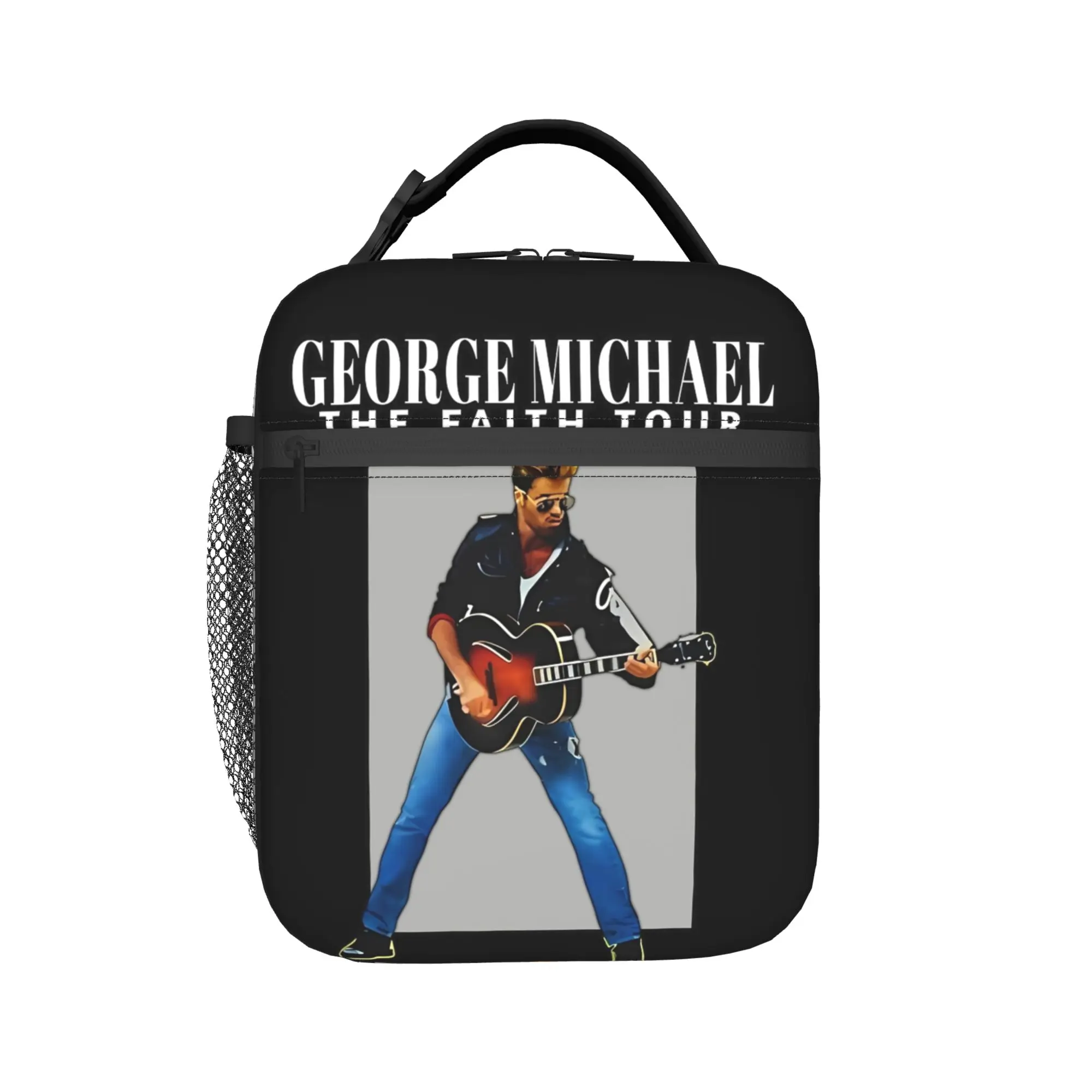 George Michael British Singer Lunch Bag Casual Lunch Box Outdoor Picnic Thermal Tote Handbags For Women Oxford Custom Cooler Bag