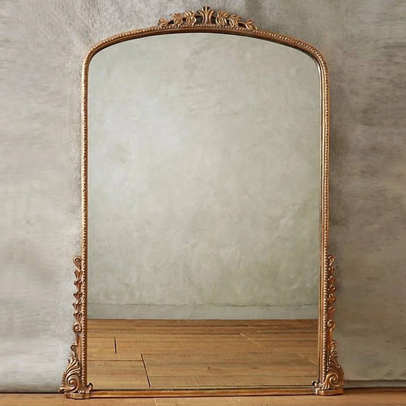 Vintage Gold wall Mirror Dressing Table Bathroom macrame Mirror Makeup Bedroom Frame quality standing specchio home decor items