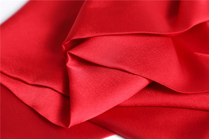 Roter, einfarbiger, langer Seidenschal für Damen, Haarschals, Seidensatin-Halstuch für Frauen, 14*145CM, Stirnbänder, schlichtes Taschenband, Damen-Accessoire – Detail 9