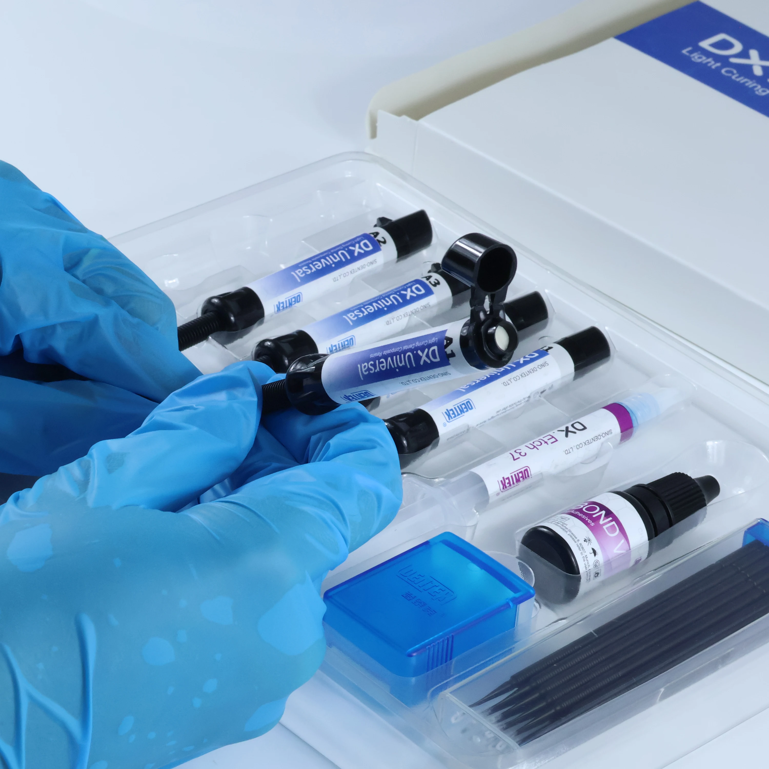 Dental Universal Resin DX Restoration Resin Dental  Adhesive Light-Cure Composite Resin Bonding Agent Teeth Glue/Etch Gel Kit