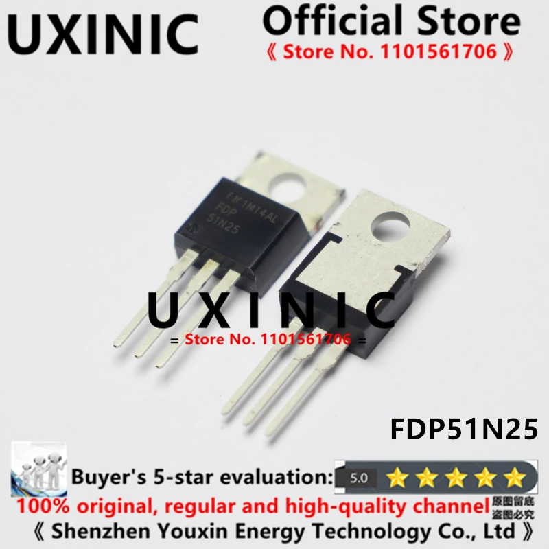 

UXINIC 100% New Imported OriginaI FDP51N25 51N25 TO-220 N Channel Field Effect 250V 51A