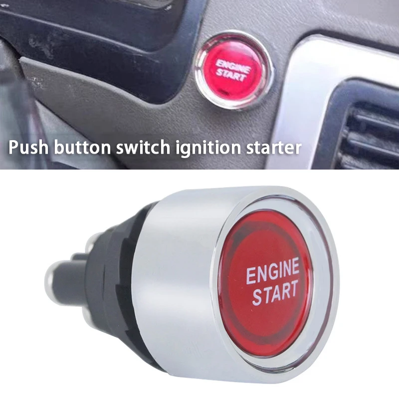 ●1PC 12V 50A 3Pin SPST Momentary Keyless Push Button Starter Switches ON OFF For Cars Marine RV Car Engine Start Ignition Switch