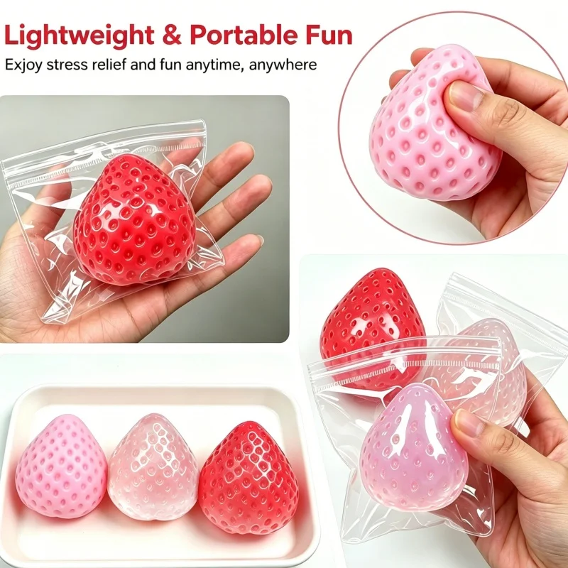Caramelo blando de fresa Taba, simulación de frutas, juguete antiestrés suave y blandito, no tóxico, lindo, para aliviar el estrés, regalo para la relajación y el TDAH