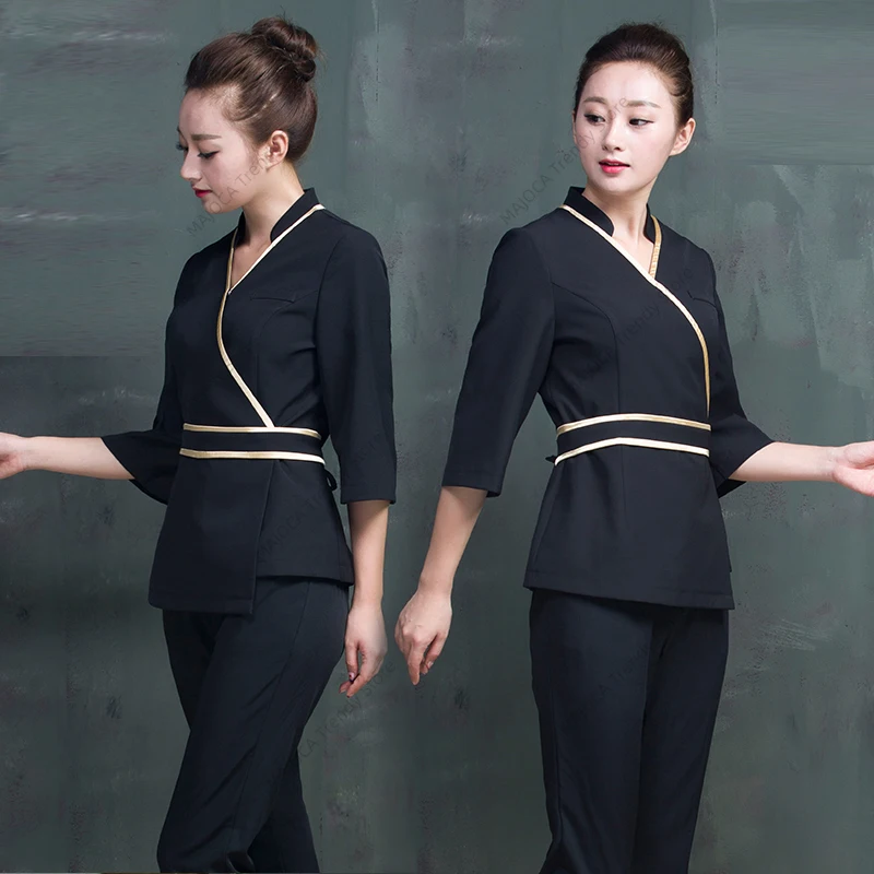 Beauty Technician Wears Foot Massage Bath Skin Care Styling Design Manicure and Eyelash Nail Salon Uniform Spa Uniforms Women