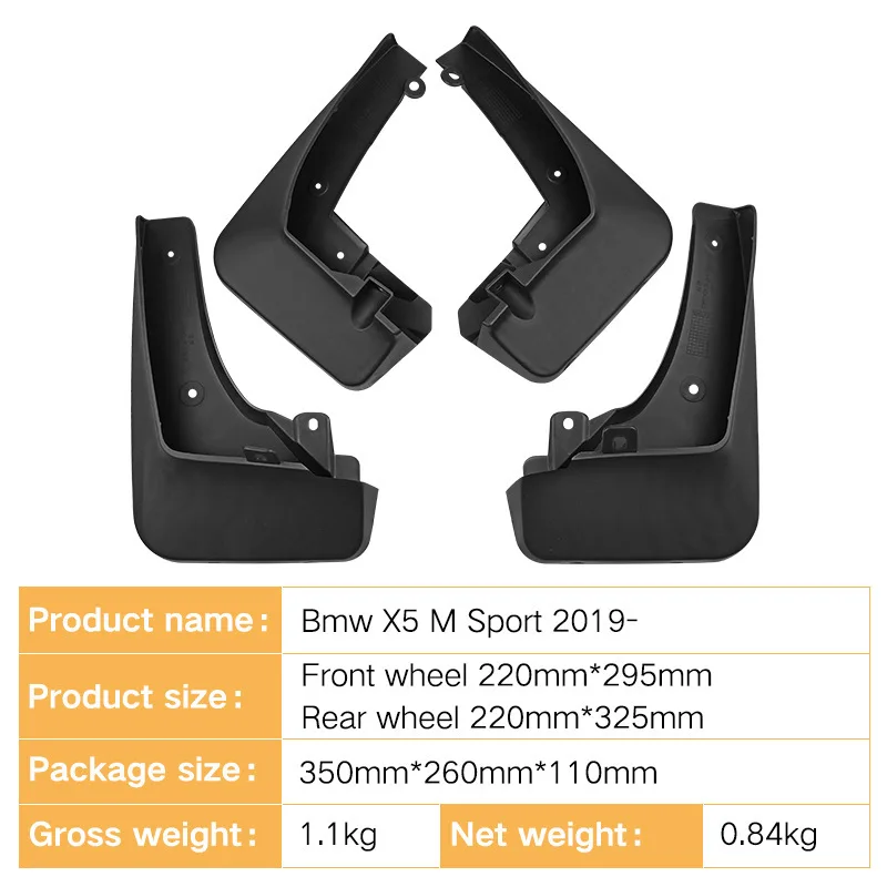 FOR BMW X5M Sport 2019-2023 Car Molded Mud Flaps Splash Guards Mudguards Front Rear Styling Front Rear Car Accessories