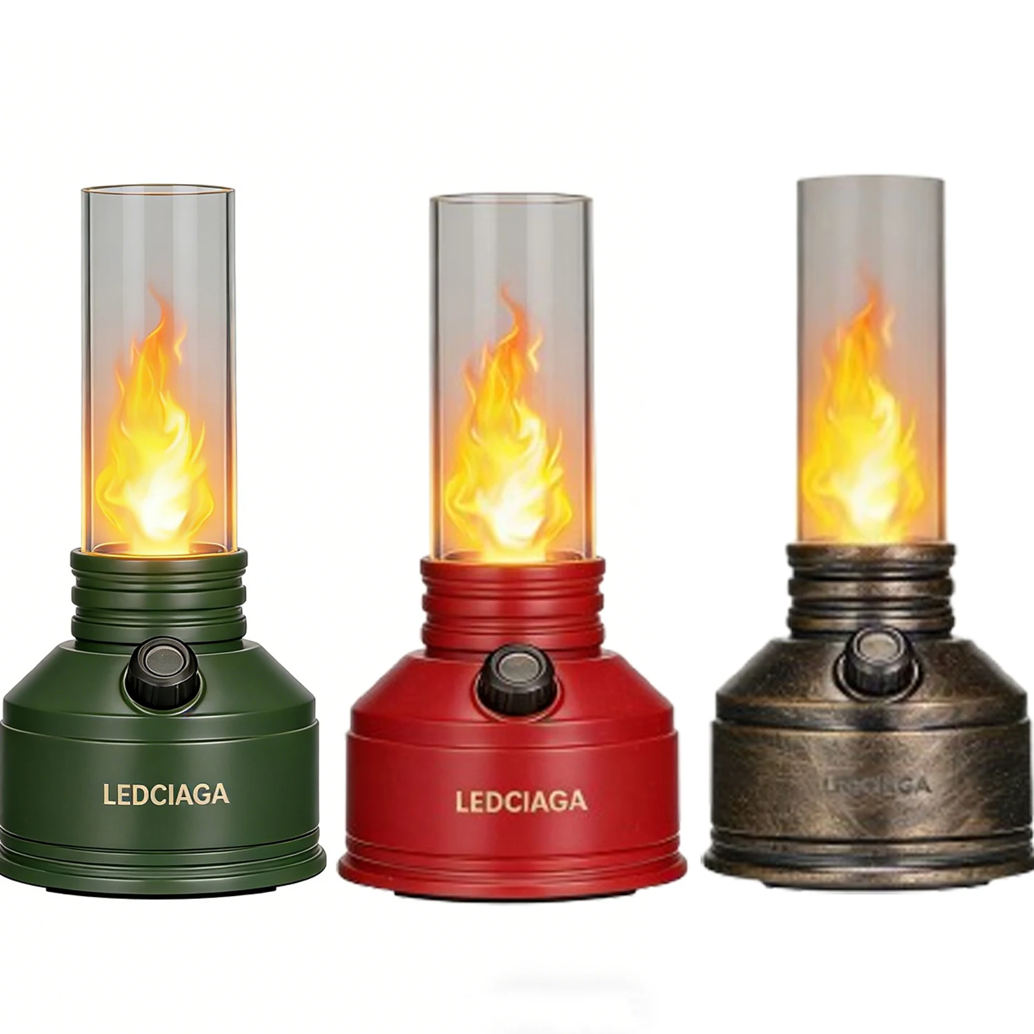LEDCIAGA Retro  Desk Lamp Rechargeable Indoor Table Lamp Camping  Flame Lamp Night Light for Bedroom Campe Reading Home Decorat