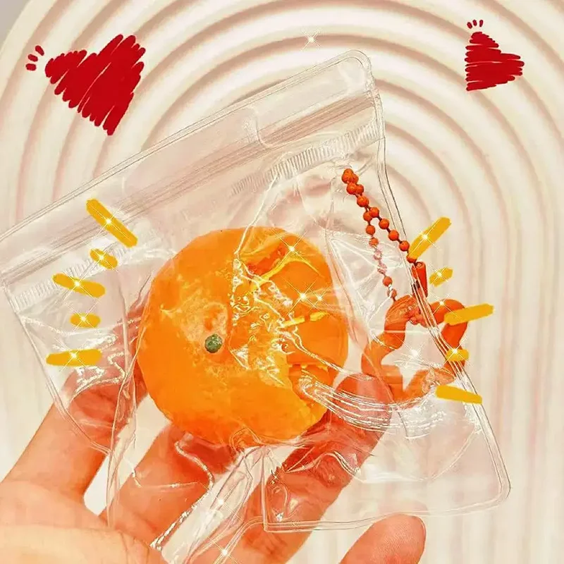Cute Peeled Orange Fruit Pinch Keychain Pinch Super Soft Clay Version Stress-relieving Toy Ball Peel Pinch Fun Slow Rebound