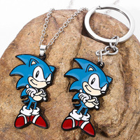 Sonic The Hedgehog Cute Cartoon Figure Pendant Animations Character Necklace Keychain Suitable Birthday Bifts For Children