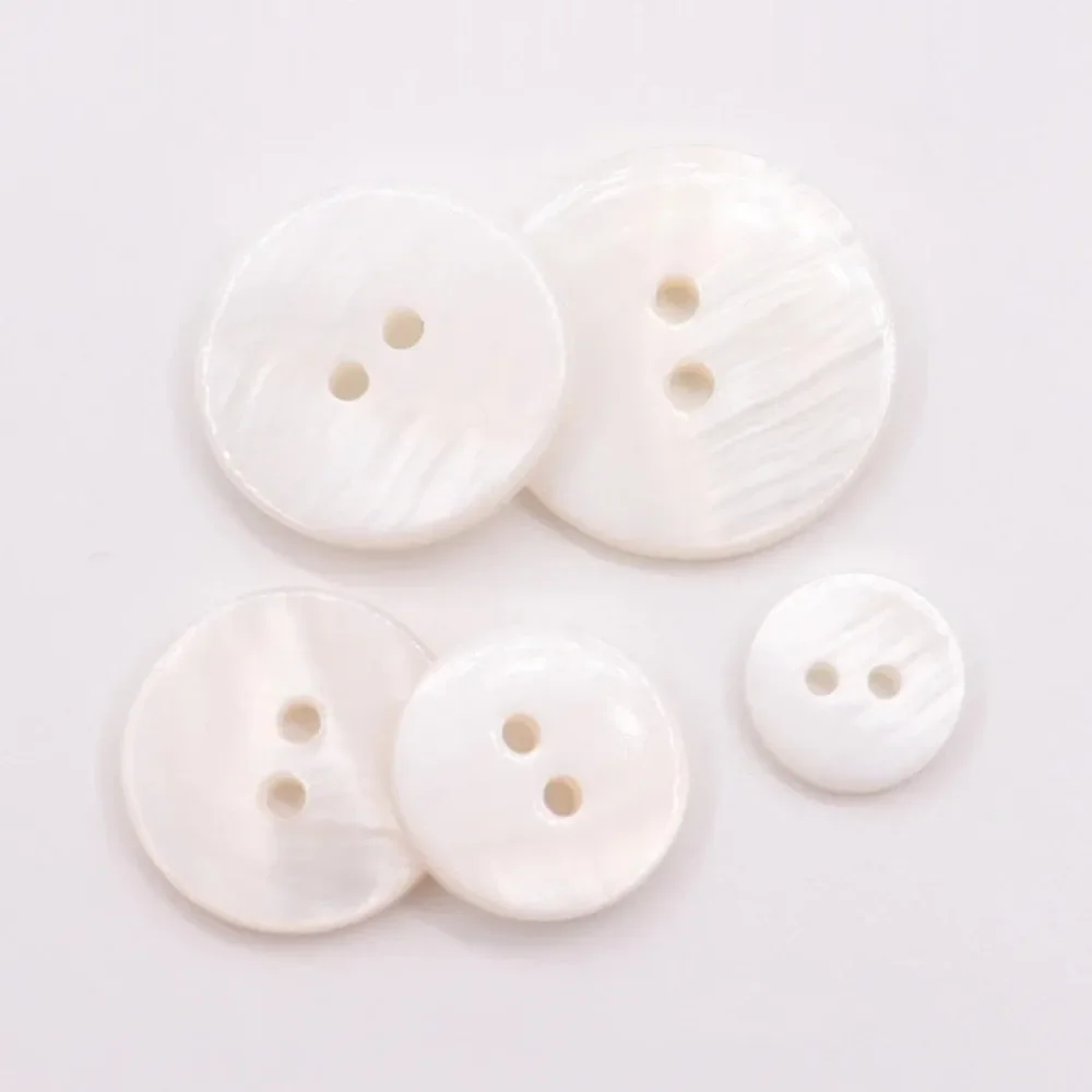 10Pcs Natural Mother of Pearl Shell Buttons, Round Decoration Shell Button for diy embellishments Clothing Sewing supplies