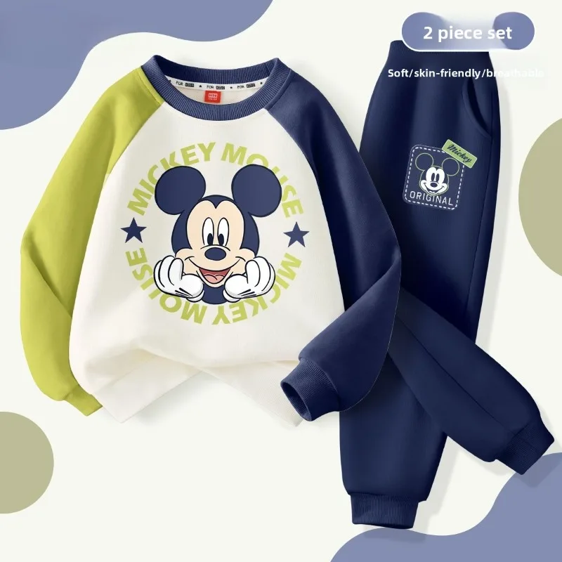 

Mickey Mouse Children's Autumn Sports Set New Cartoon Print Personalized Handsome Trendy Versatile Boys' Hoodie Holiday Gift
