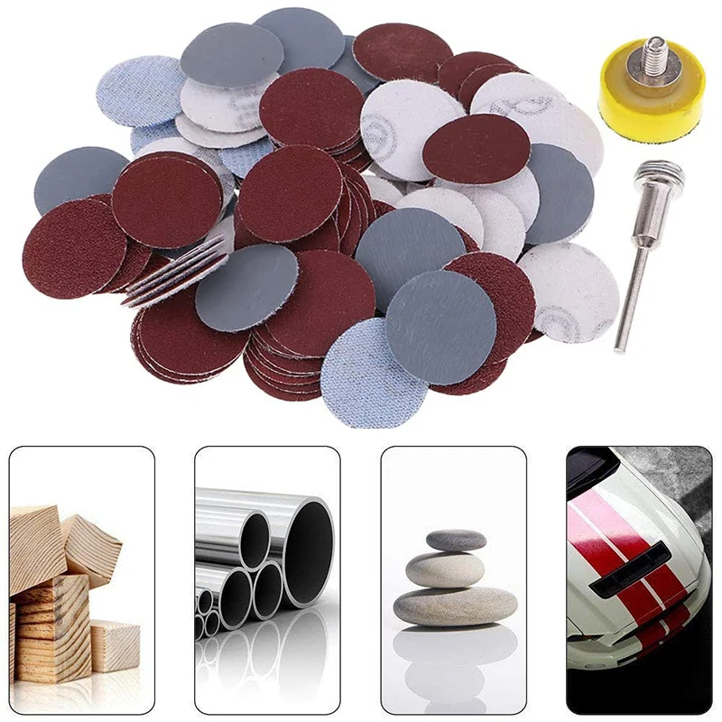 102Pcs/Set 1inch 25mm Sanding Paper 100-3000 Grit Polishing Discs Pad Sandpapers for Dremel Rotary Abrasive Tool Accessories