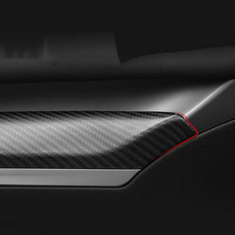 2022 New Model3 / Y Car Door Trim Cover Real Carbon Fiber Stickers For Tesla Model 3 2021 Accessories