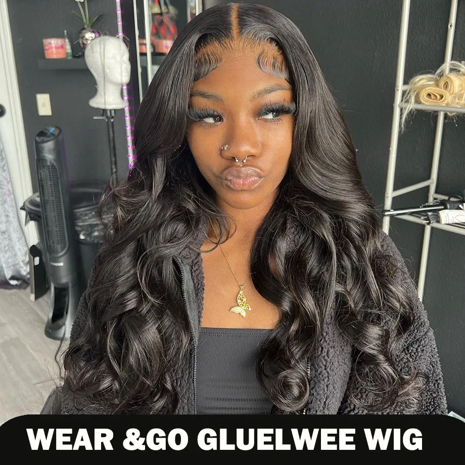 210 Density Glueless Wigs Human Hair Body Wave Lace Front Wigs Human Hair Pre Plucked 4x4 HD Lace Frontal Wigs