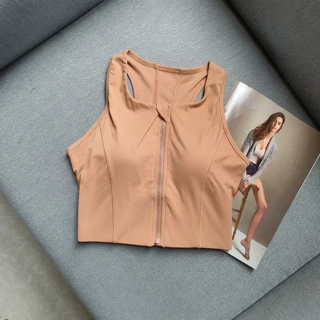 Hochstoßfester Sport-BH für Damen mit Frontreißverschluss, atmungsaktive Fitness-Unterwäsche, Sportweste für Laufen, Fitnessstudio, Yoga-BH – Detail 5
