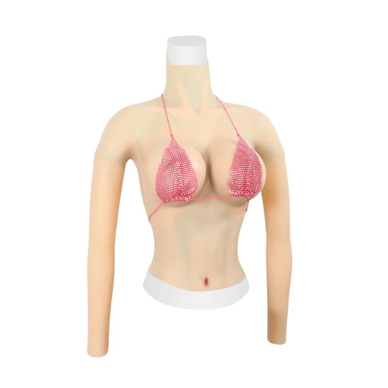 Silicone Breast Forms Half Body Fake Boobs with Arms F G Cup Artificial Chest For Crossdresser Transvestite Cosplay Drag Queen