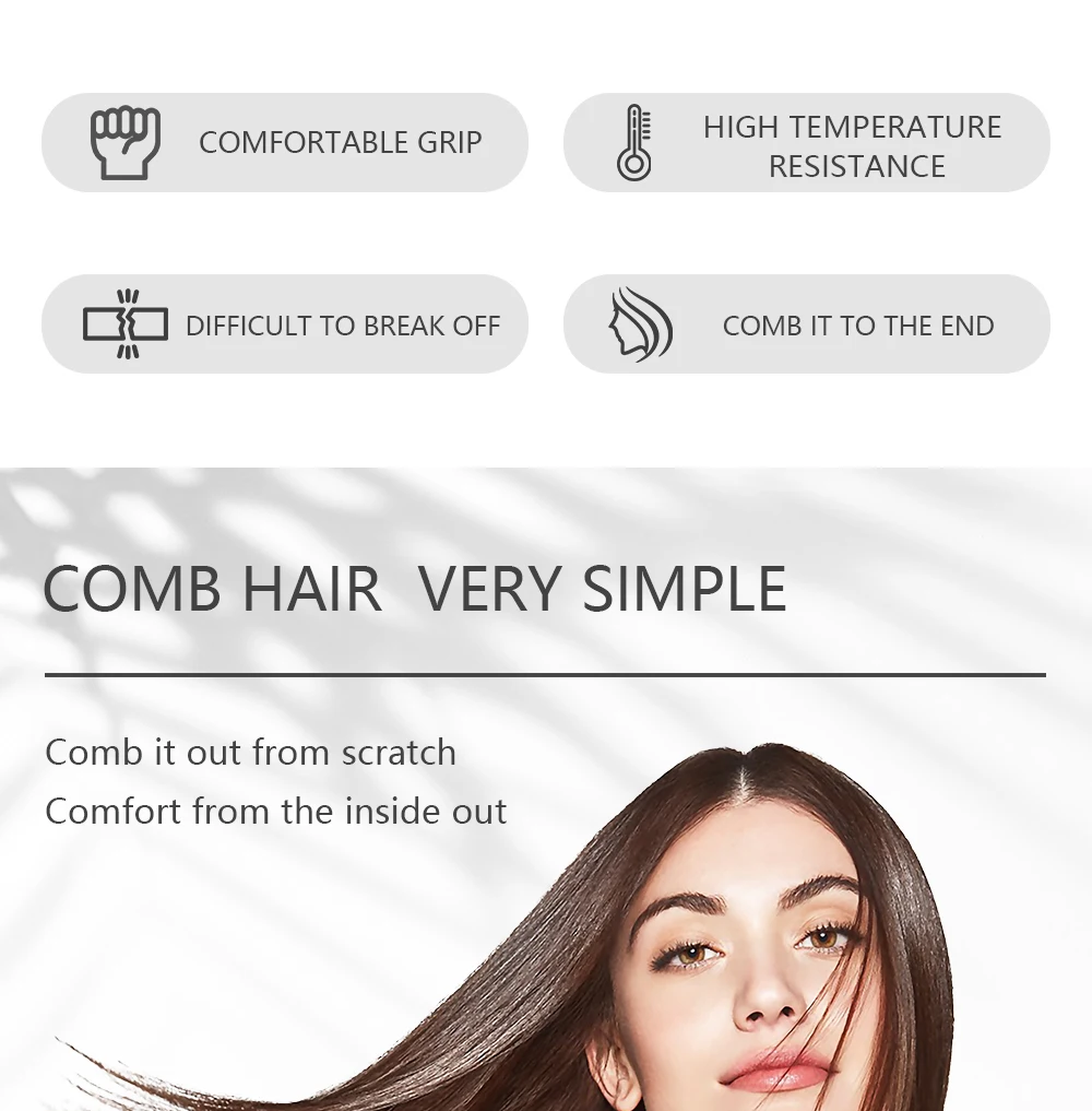 Salon Friseur Kamm anti statische Haars chneidekamm Anti-Rutsch-Friseur Trimmen Kamm breite Zahn Haarschnitt Bürste Styling-Werkzeuge – Detail 2